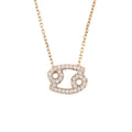 Zodiac Star Sign Pendant Necklace Rose Gold Cancer