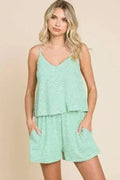 Culture Code Striped Double Flare Romper - Full Size