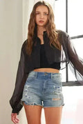 ADORA See Through Crop Shirt