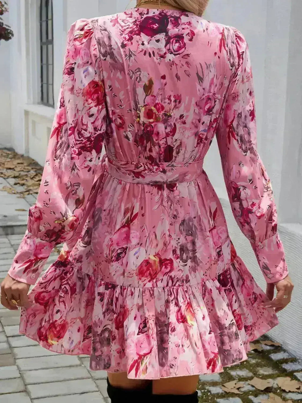 Devine Ruffled Long Sleeve Mini Dress – Femstylo