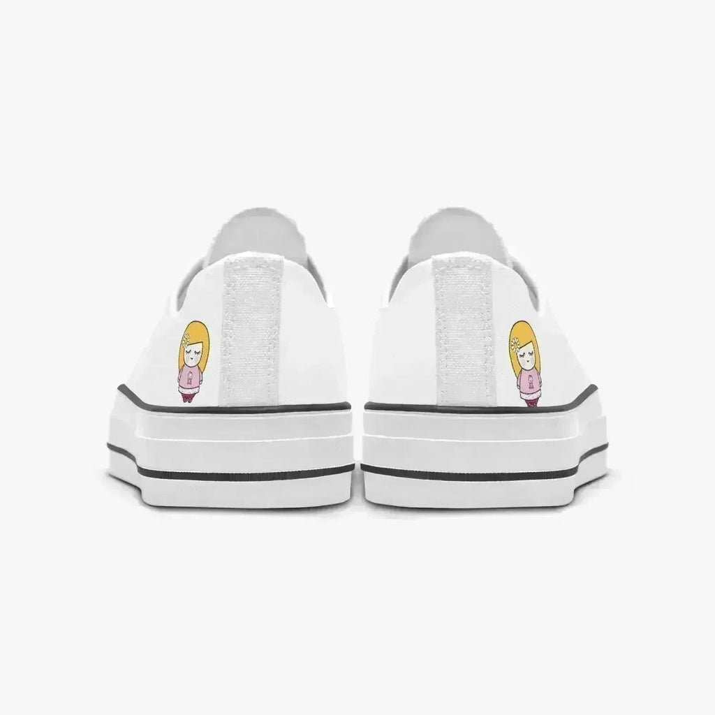 Sue Sue Sweet Low Canvas Shoes-White sole