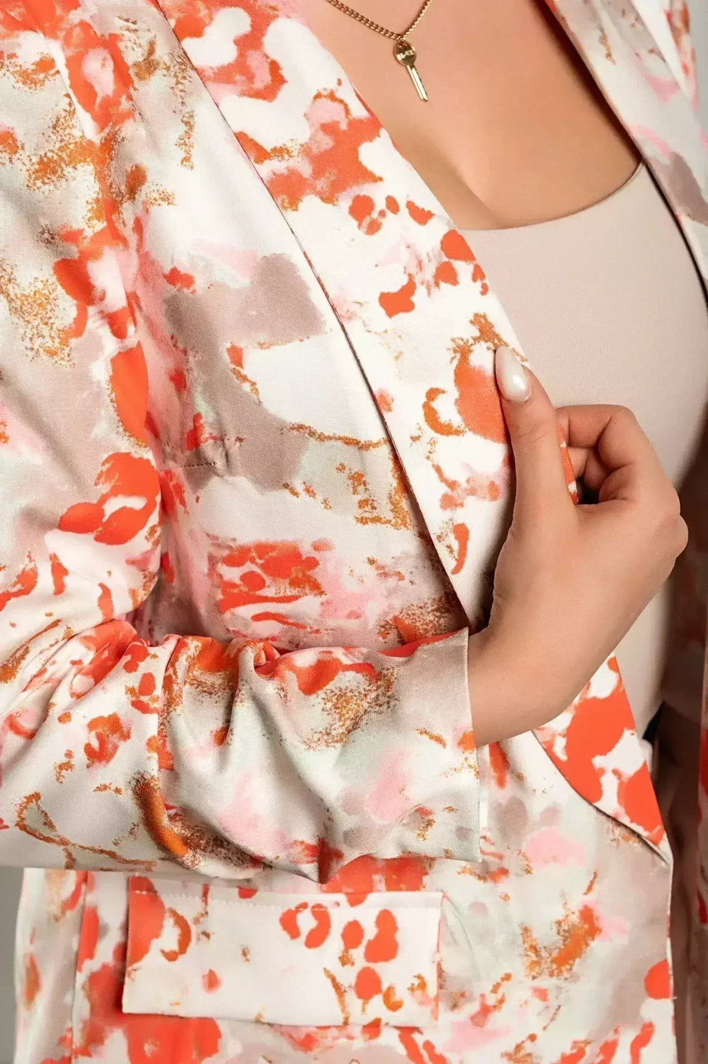 Rose Pink Long Blazer with 3/4 Sleeves | Italian Made