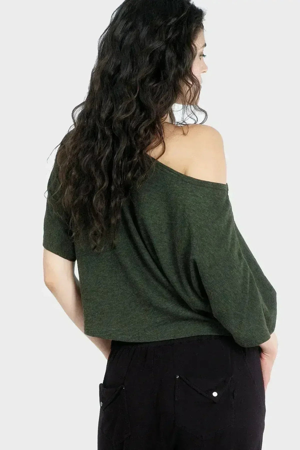 Lumi Organic Crop Top - Bamboo-Cotton Bateau Neck | Femstylo