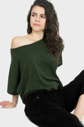 Lumi Organic Crop Top - Bamboo-Cotton Bateau Neck | Femstylo