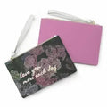 Floral Saffiano Clutch - Vegan Leather Loop Handle Bag | Femstylo