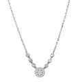3W417 - Rhodium Brass Necklace with AAA Grade CZ  in Clear