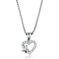 Heart Shaped Rhodium Pendant - AAA CZ Stone Necklace | Femstylo
