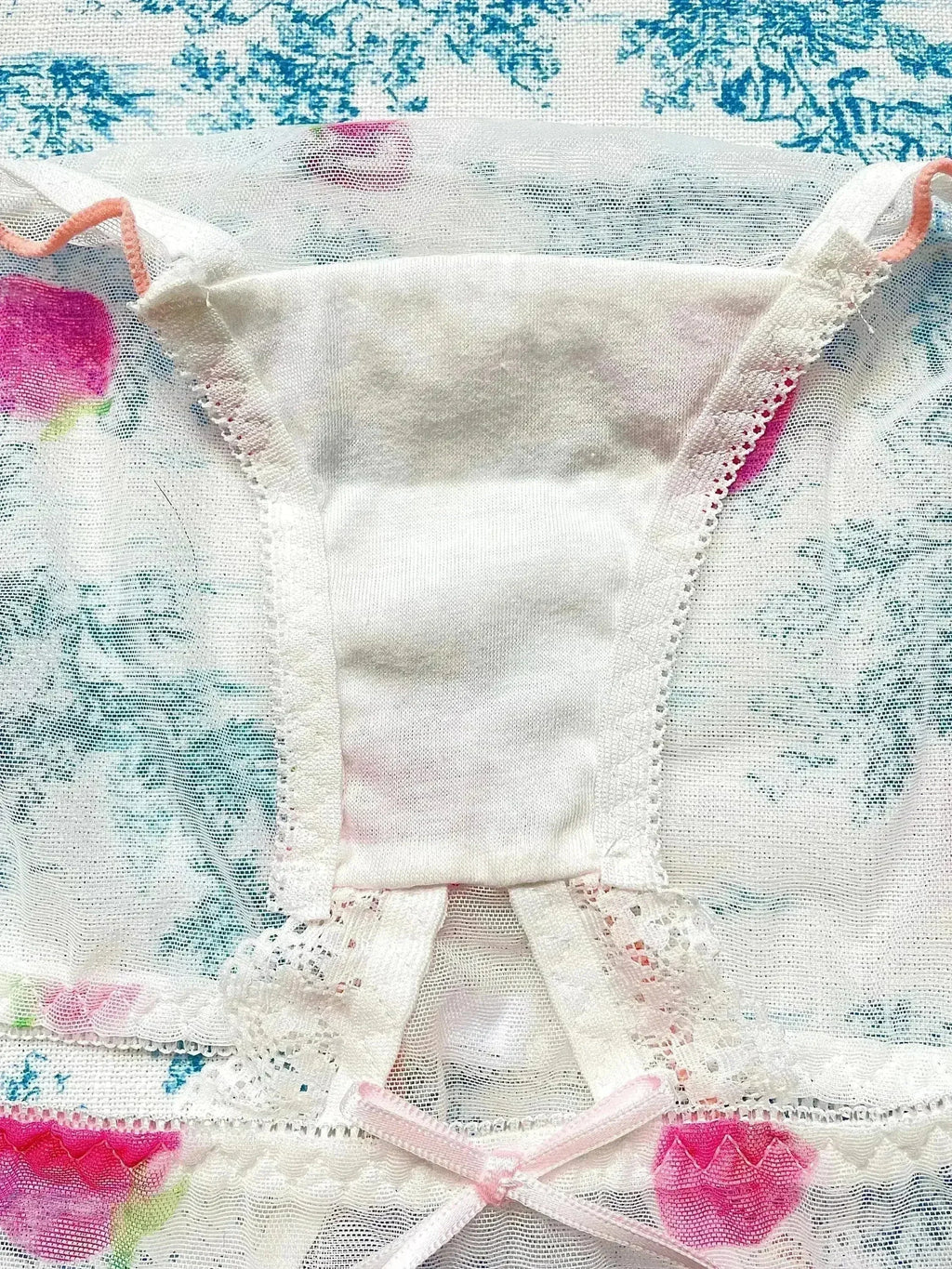 White Mesh Strawberry Panty