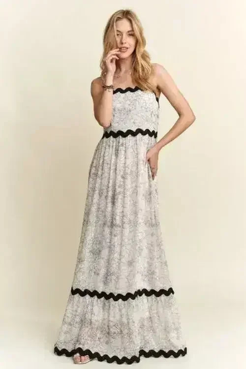 Floral Maxi Cami Dress - Adjustable Strap Summer Dress | Femstylo