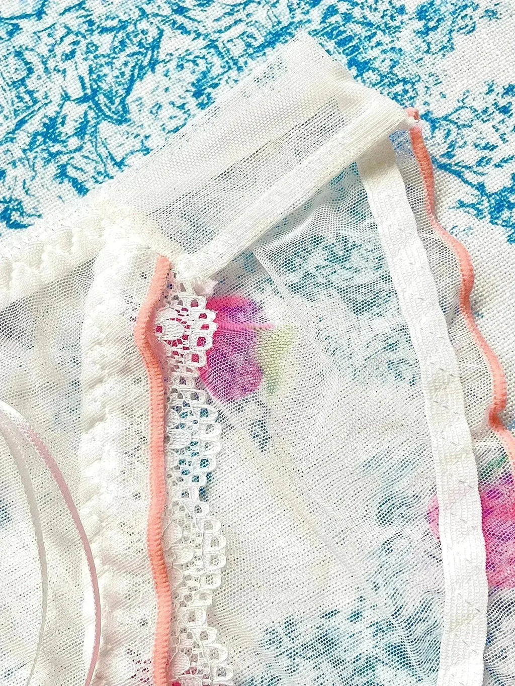 White Mesh Strawberry Panty