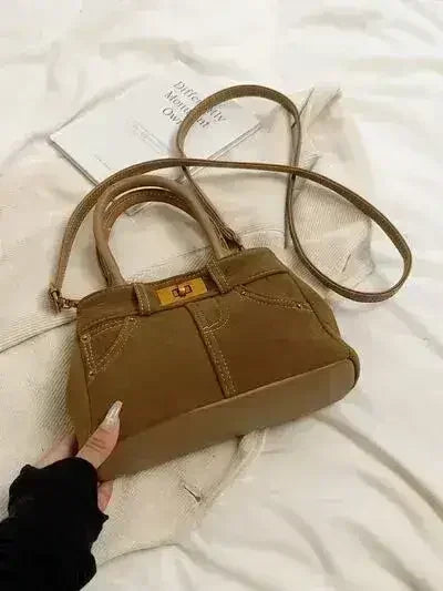 Stylish Suede Handbag – Adjustable Strap & Dual-Use Design