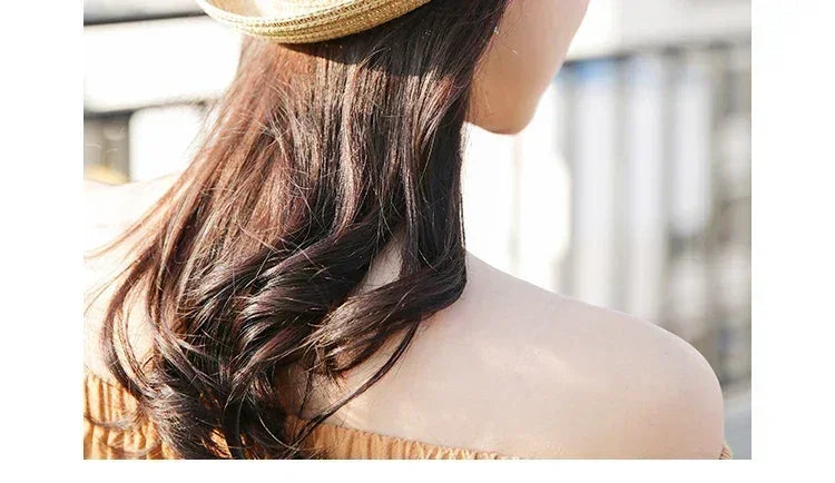 Hats For Women Summer Sun Protection Straw Hat Female Round Top Curled Brim Parent Child Student Sunshade Travel