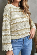 Wavy Stripe Crochet Sweater