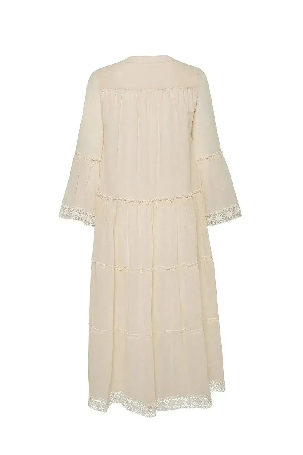 MIKA Natural Maxi Dress | Boho Peasant Style | Femstylo