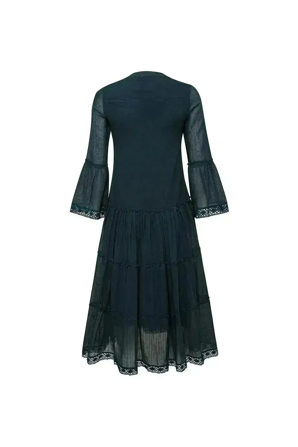 MIKA Cotton Maxi Dress - Petrol | Boho Peasant Style | Femstylo