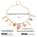 Zora Colorful Summer Holiday Style Conch Pendant Necklace Women's 18K Gold-plated Stainless Steel Multi Charm Fashion Jewelry