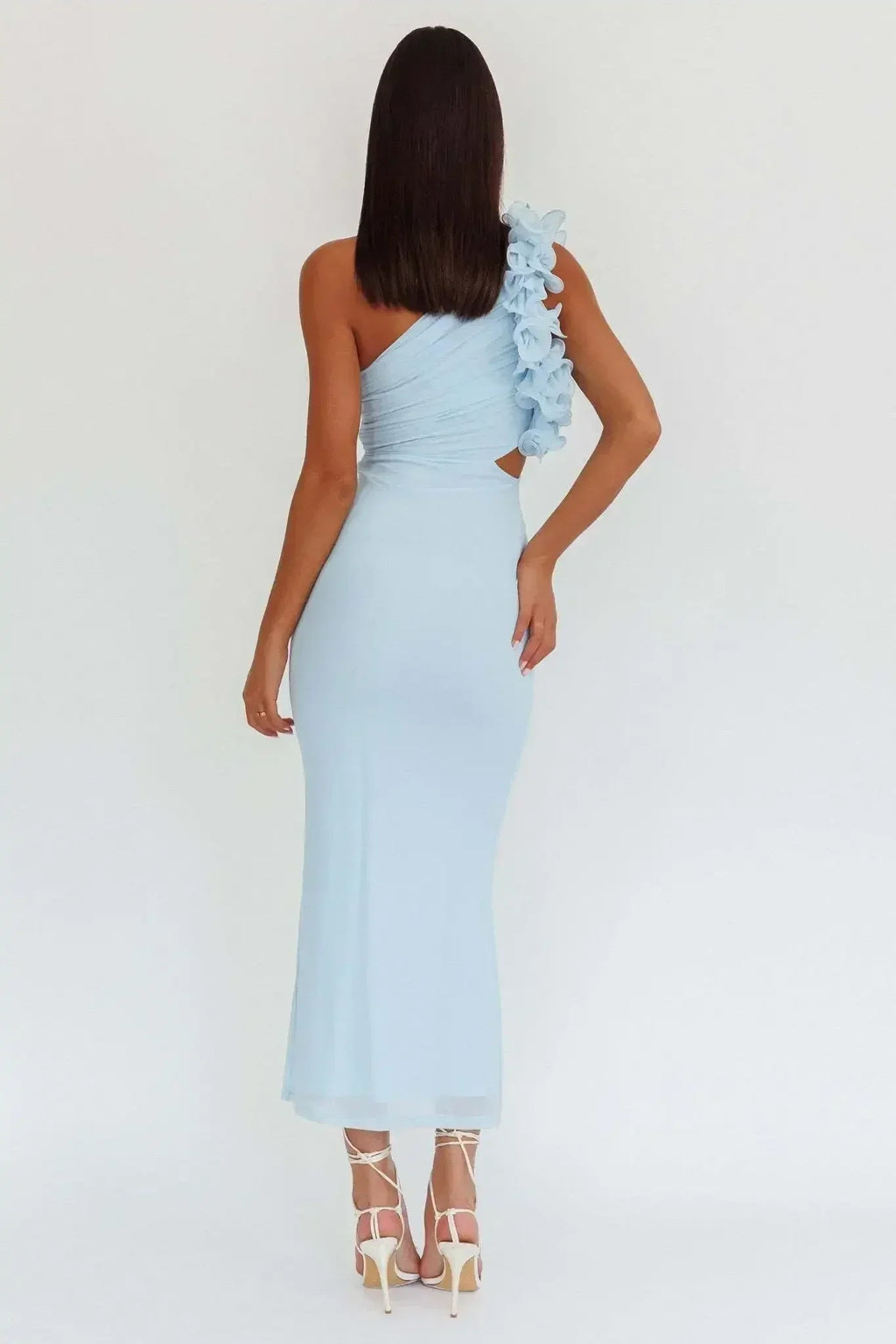 Articat Elegant Slant Shoulder Flower Bodycon Party Club Evening Dress Women Sexy Backless Slim Spring/Summer New  2025 Vestido