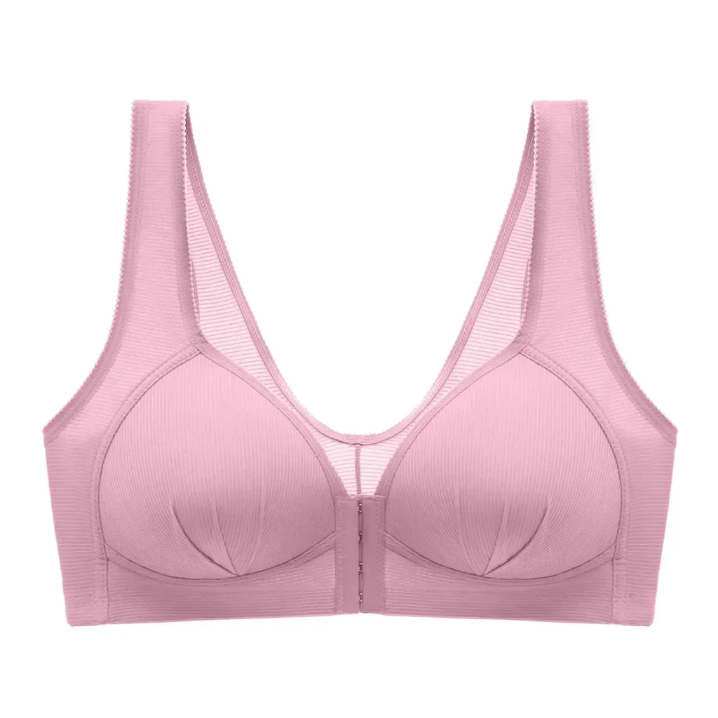 WTEMPO Plus Size Thin Non-steel Ring Front Buckle Cotton Bra Gathered Comfortable Underwear Soft Collection lingerie