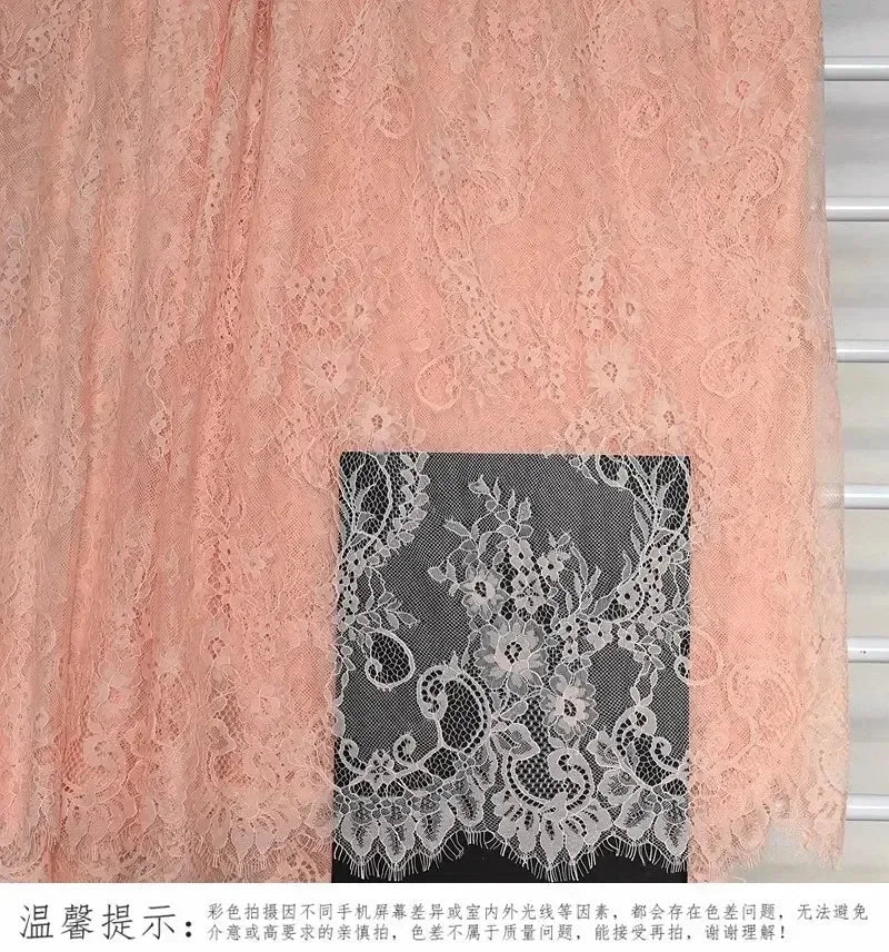 3Meters/lot Off White French Chantilly Lace Fabric , Eyelash Embroidery Lace Craft Bridal Veil Lace Accessory 150cm Width