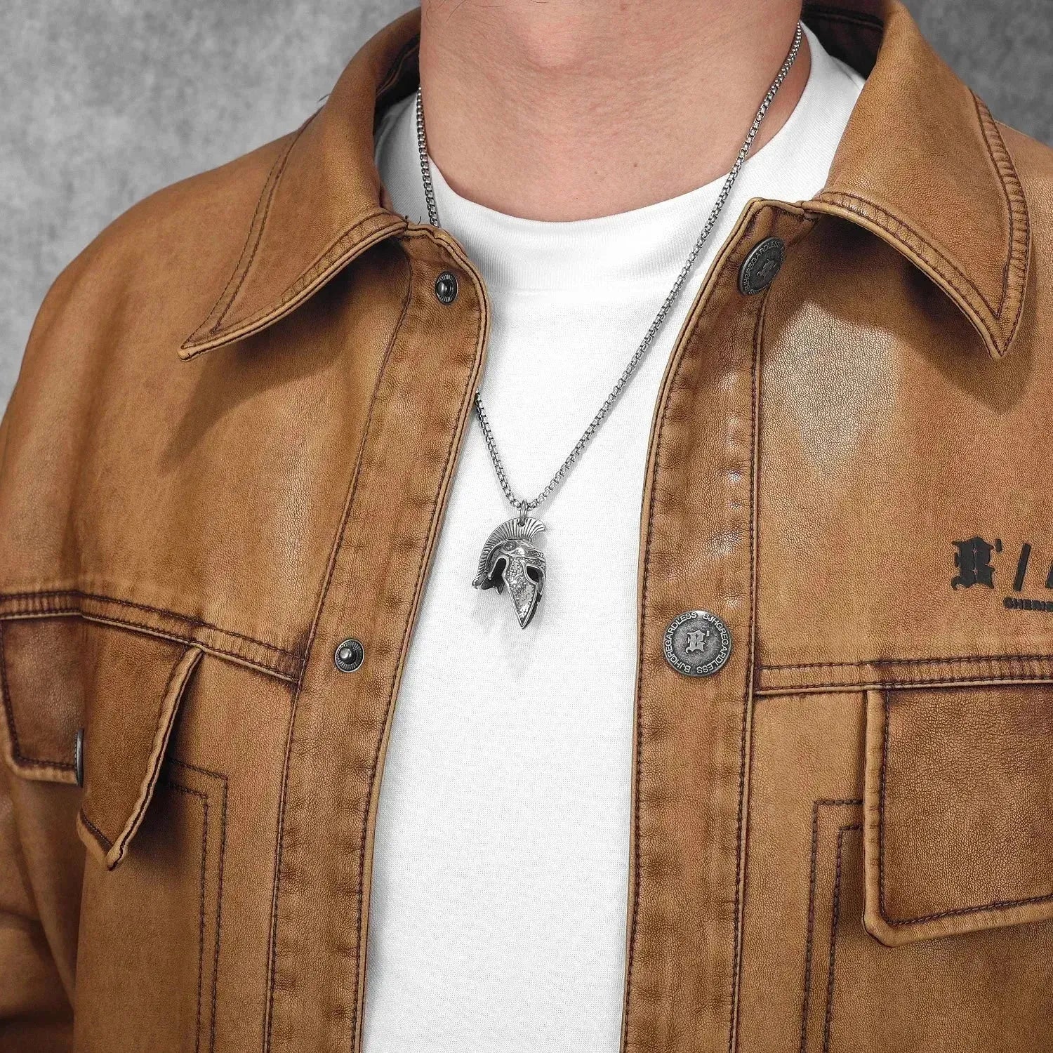 Spartan Roman Helmet Men Necklaces With Pendant Stainless Steel Jewelry For Male Women Punk HipHop Accessories Gifts Wholesale