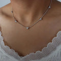 Cute Heart Necklace Earrings Bracelet Jewelry Set Stainless Steel For Women Fashion Shiny Zircon Bridal Accessories Wedding Gift