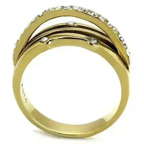 TK2611 IP Gold Stainless Steel Ring – Top Grade Crystal Luxury