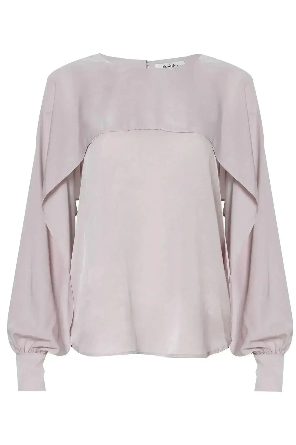 Long Open Sleeve Blouse in Pink Chiffon | Femstylo