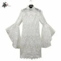 Lace White Dress Women Midi Dress for Women Long Sleeve Bodycon Sexy