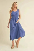 Aemi + Co Side Slit Round Neck Sleeveless Tank Dress