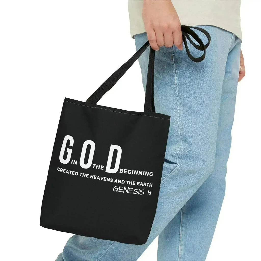 Large Tote Bag God in the Beginning Print