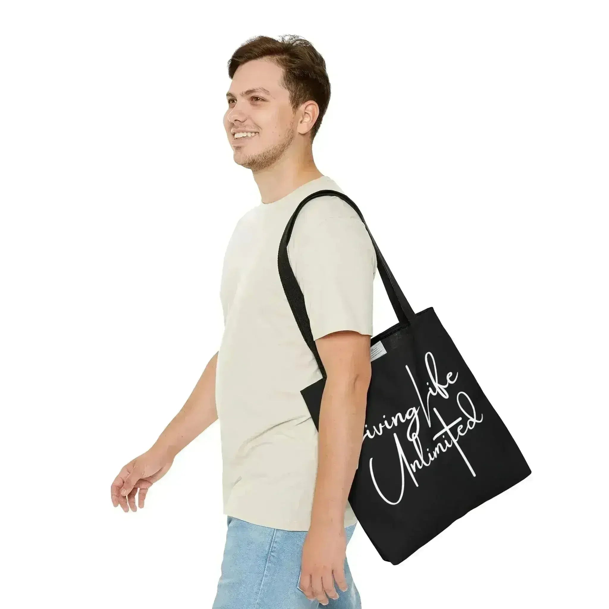 Large Tote Bag Living Life Unlimited - Inspirational Motivation