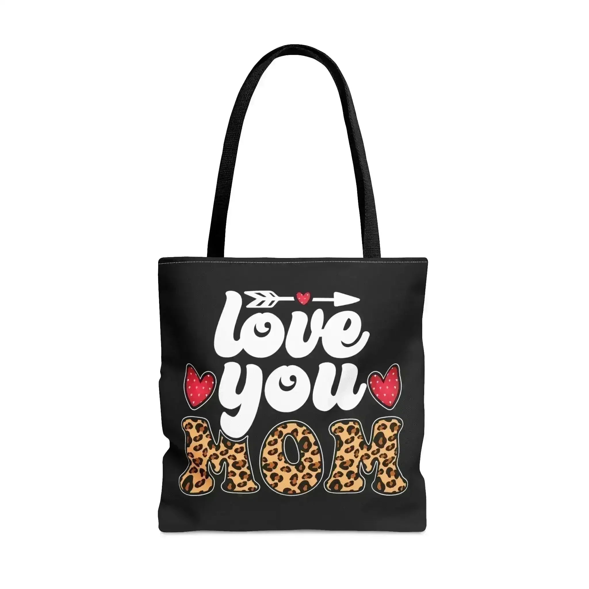 Large Tote Bag Love you Mom Leopard Print