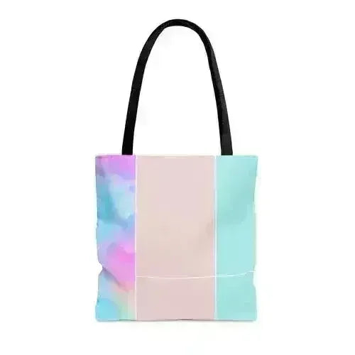 Large Tote Bag Pastel Colorblock Watercolor Illustration