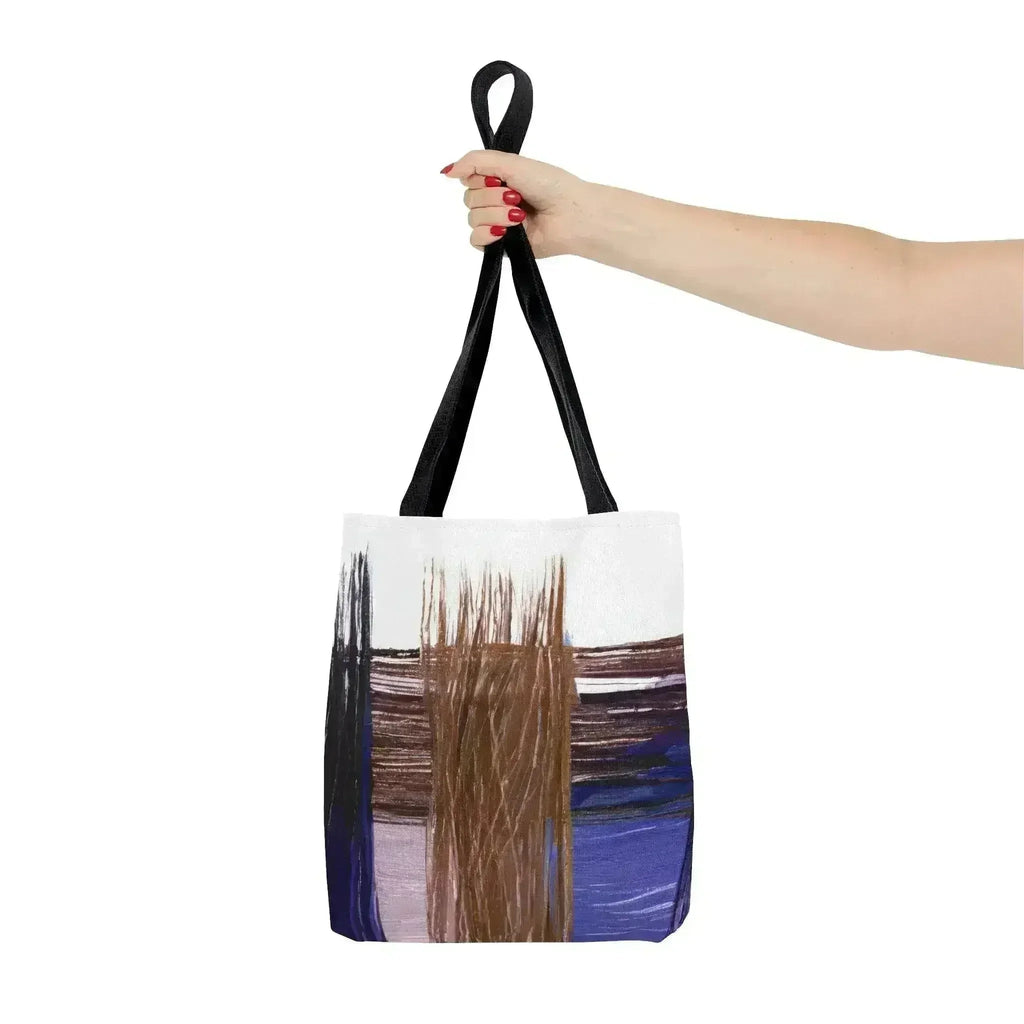 Large Tote Bag Rustic Brown Interweave Print