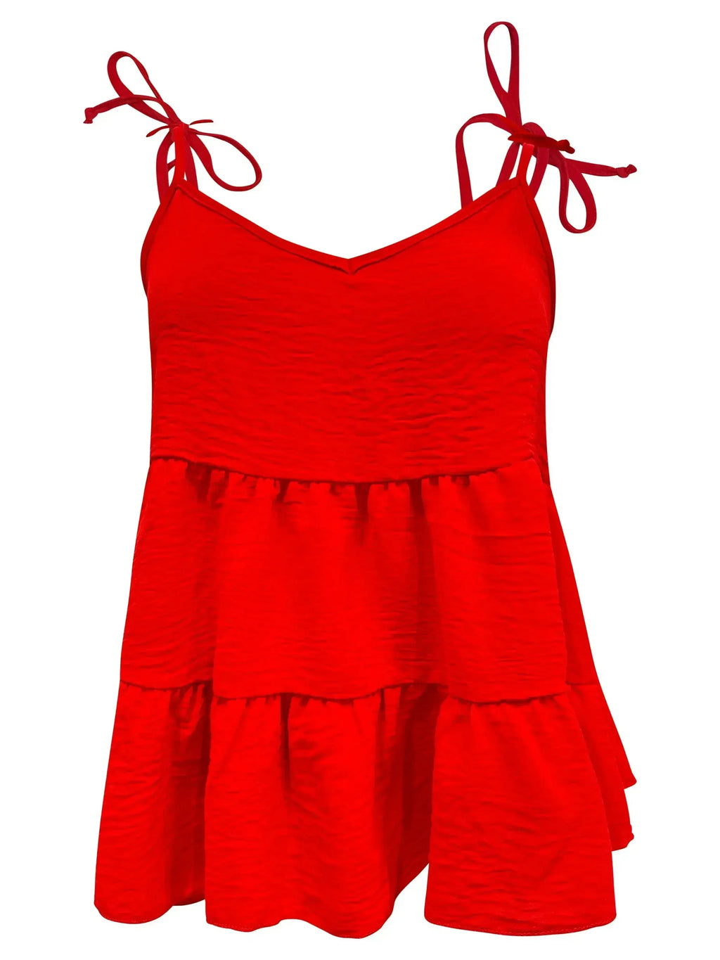 Tie-Strap Tiered Sleeveless Top
