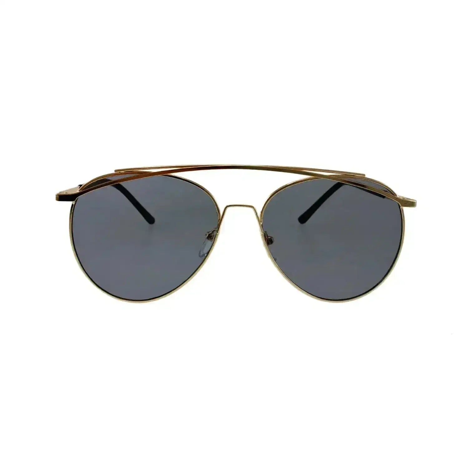 Jase New York Lincoln Sunglasses – Smoke Aviators with Brow Bar