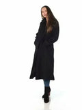 Faux Wool Longline Hooded Winter Coat