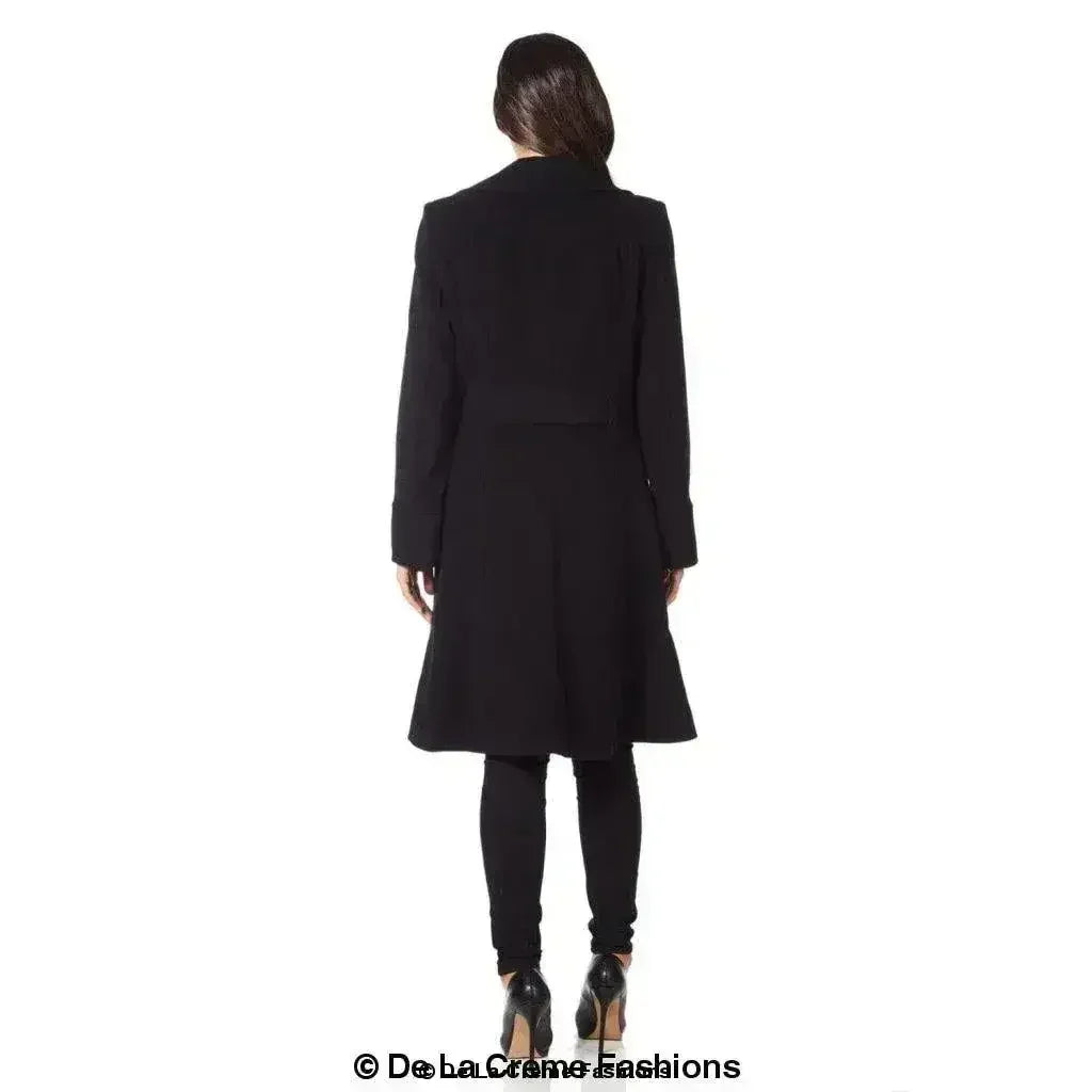 Wool Blend Double Breasted Midi Coat