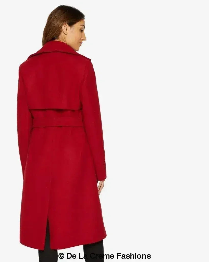 Dina Lapel Collar Duster Coat With Belt