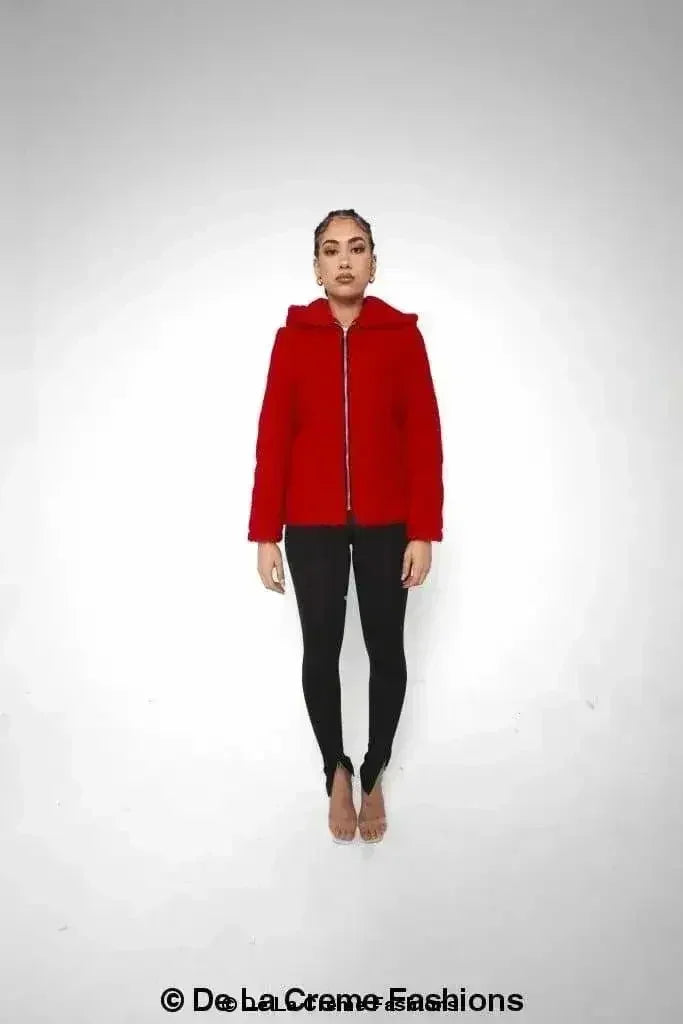 Lauren Zip Up Hooded Borg Teddy Jacket