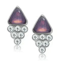 Rhodium Crystal Earrings – Elegant White Metal – Femstylo