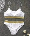 Two-Pieces Sexy Women Sequined Crystal Bikini Set Ladies Rhinestone
