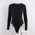 O Neck Long Sleeve Cotton Bodysuit Skinny Fit - Femstylo