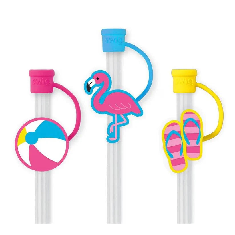 Swig Flamingo Straw Topper Set