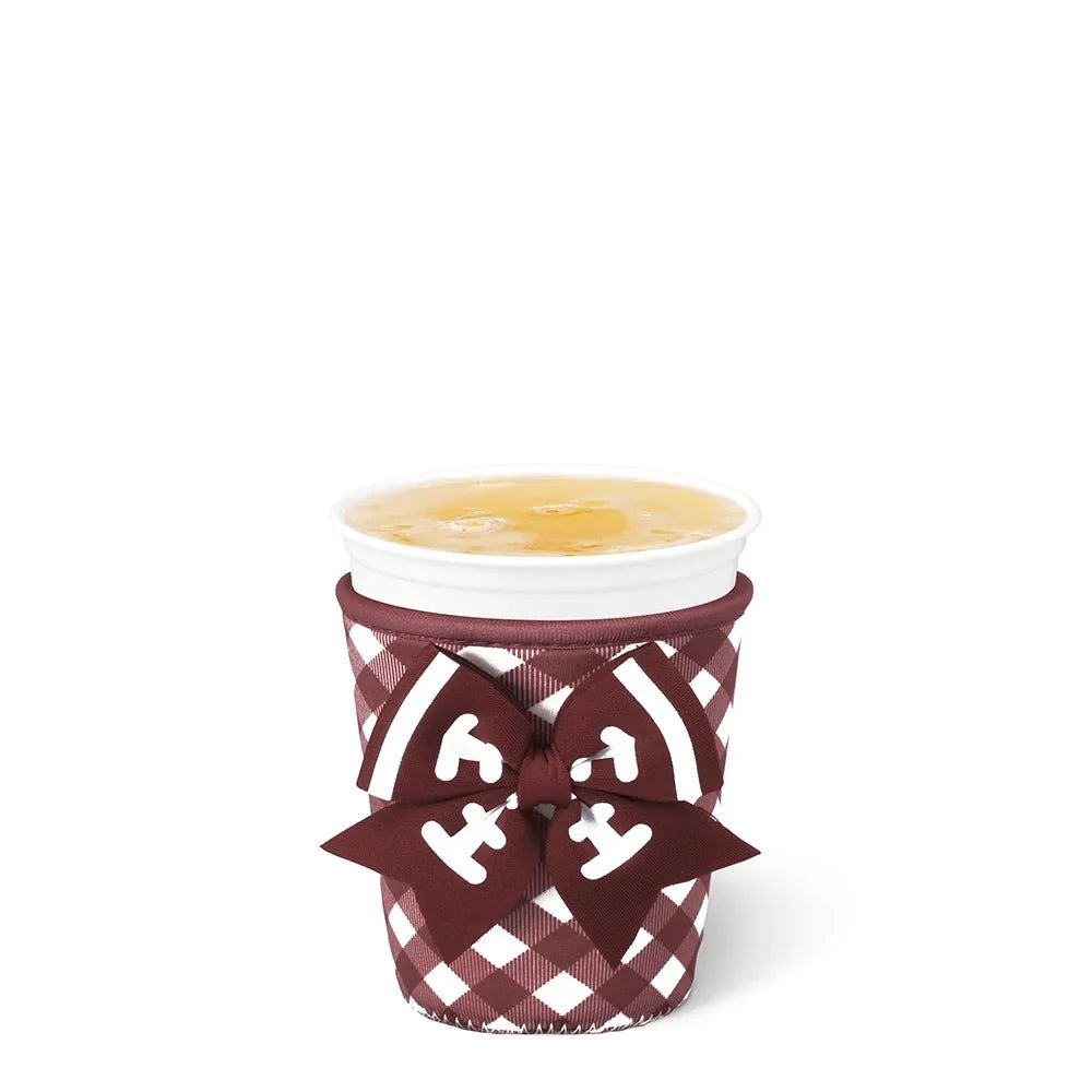 Swig GAMEDAY GINGHAM Maroon Small Iced Cup Coolie