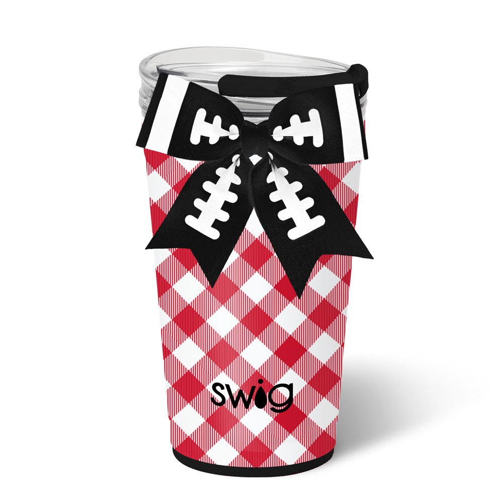 Swig GAMEDAY GINGHAM RED + BLACK  Party Cup 24oz