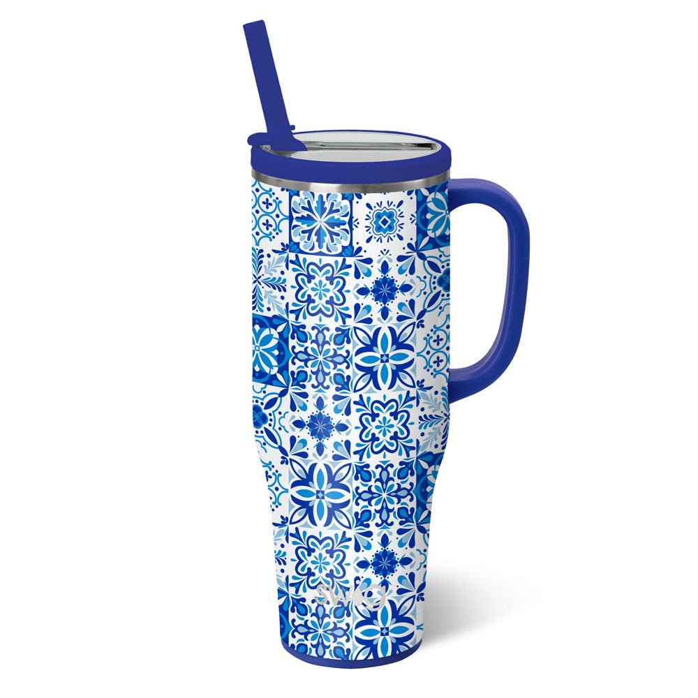 Swig Indigo Tiles Mega Mug 40oz