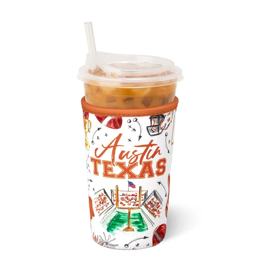 Swig TAILGATES IN AUSTIIN Medium Iced Cup Coolie