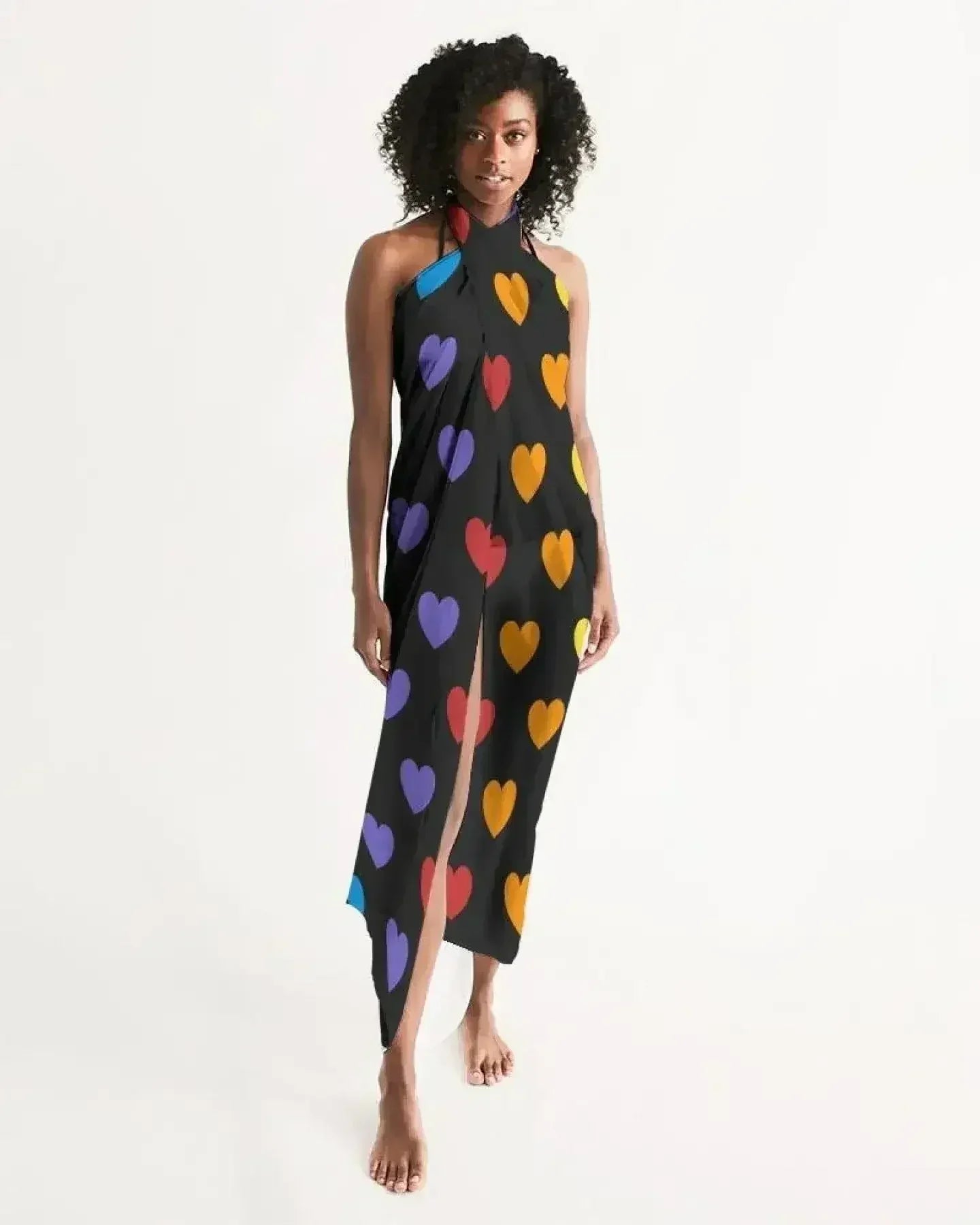 Sheer Rainbow Heart Swimsuit Cover Up
