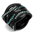TK2492 - IP Black(Ion Plating) Stainless Steel Ring with Top Grade